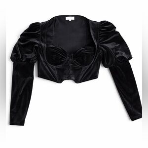 House of CB Black Velvet Women's Top